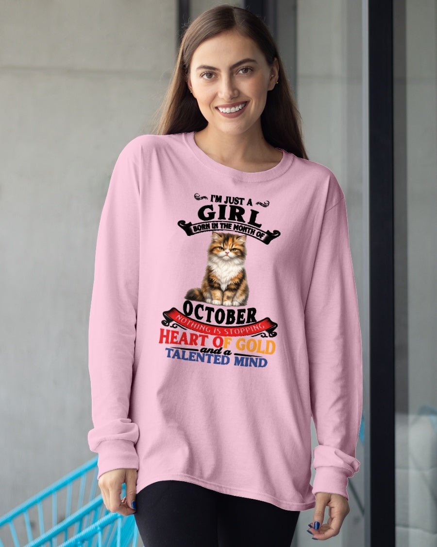 OCTOBER - NOTHING IS STOPPING THIS FLAMING SOUL - Birthday T Shirt For Woman - TRNN10 (SKU2605-74-10)