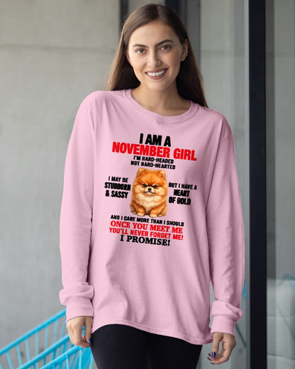 NOVEMBER - I'M HARD-HEADED NOT HARD-HEARTED - Birthday T Shirt For Woman - TRNN11 (SKU2604-230-11)