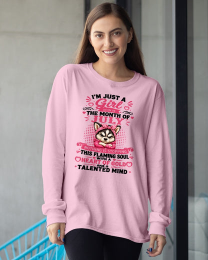 JULY - NOTHING IS STOPPING THIS FLAMING SOUL - Birthday T Shirt For Woman - TRNN07 (SKU2605-66-07)
