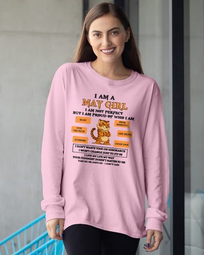 MAY - I AM A GIRL - BIRTHDAY GIFT T-SHIRT FOR WOMEN - TRNN05 (SKU26T-01-62-05)