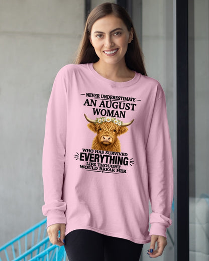 AUGUST - LIFE THOUGHT WOULD BREAK HER - Birthday T Shirt For Woman - TRNN08 (SKU2606-158-08)