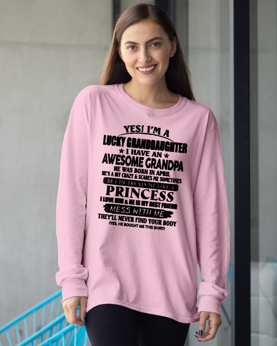 APRIL - YES I'M A LUCKY GRANDDAUGHTER - GIFT FROM GRANDPA - TRNN04 (SKU2607-112-04)