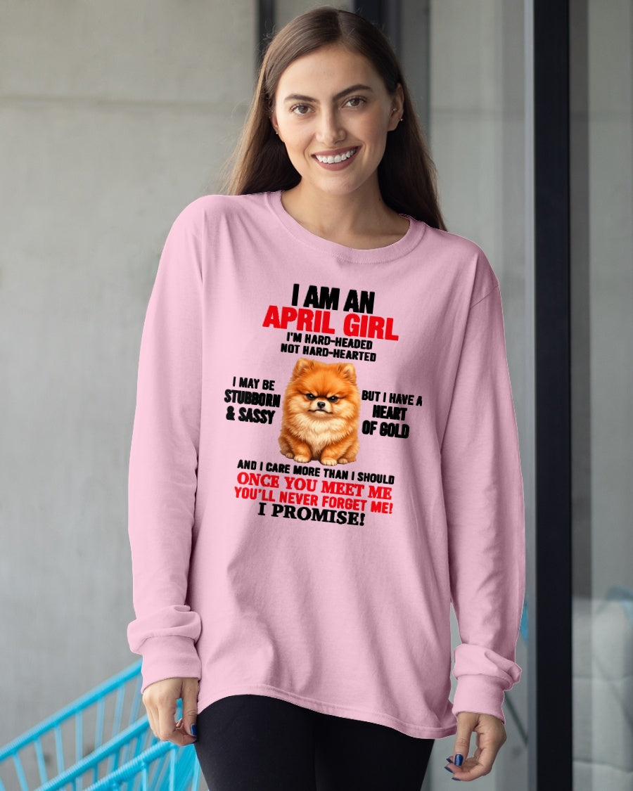 APRIL - I'M HARD-HEADED NOT HARD-HEARTED - Birthday T Shirt For Woman - TRNN04 (SKU2604-230-04)