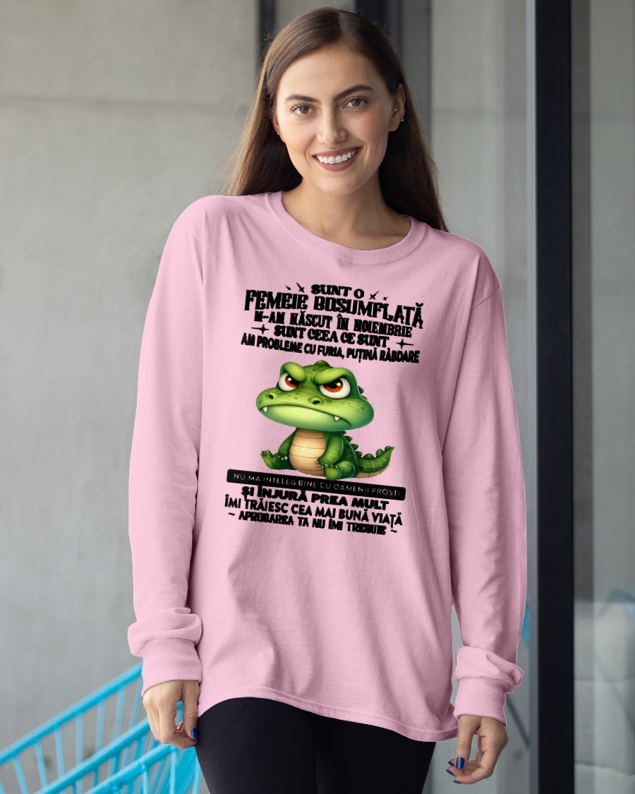 NOIEMBRIE - SUNT O FEMEIE BOSUMFLATĂ - Tricou de ziua de naștere pentru femeie - RO/TRNN11 (SKU2605-376-11)