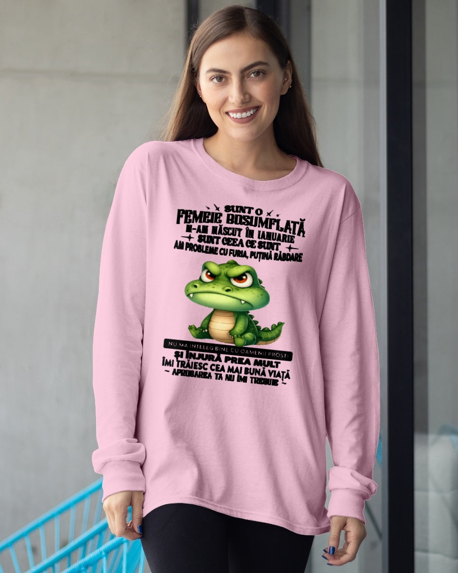 IANUARIE - SUNT O FEMEIE BOSUMFLATĂ - Tricou de ziua de naștere pentru femeie - RO/TRNN01 (SKU2605-376-01)