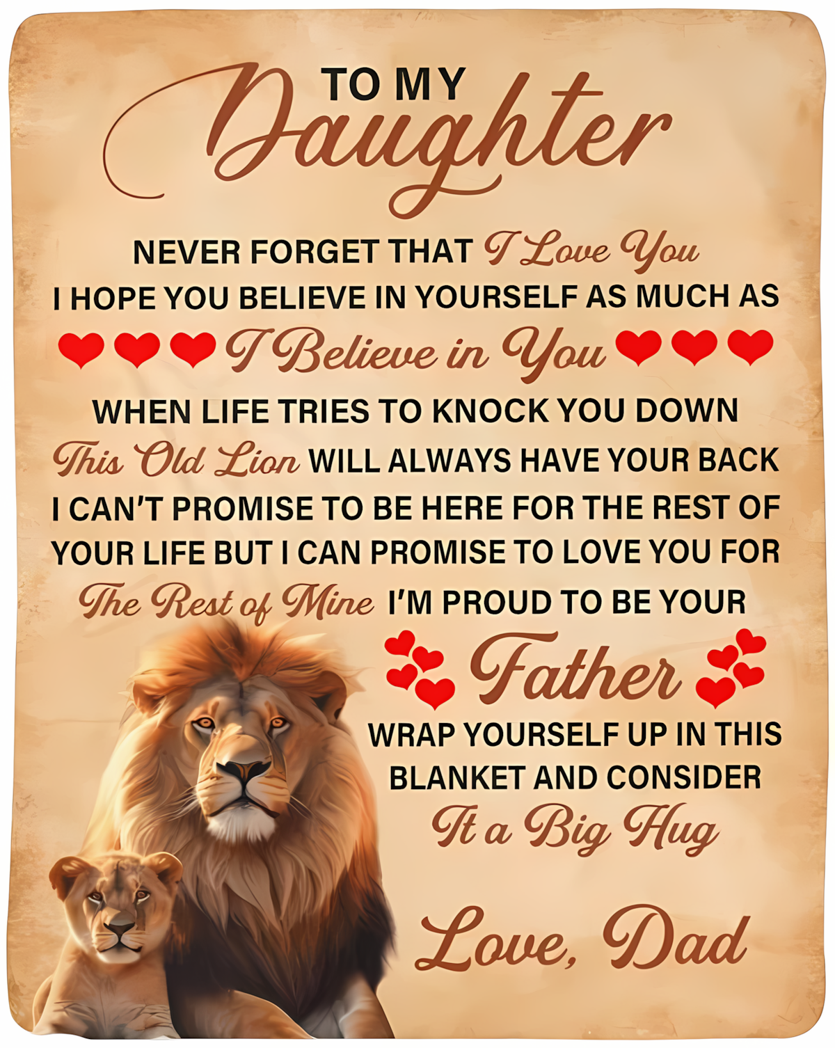Special Daughter Gift Blanket - From Dad