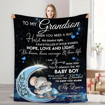 BLANKET FOR GRANDSON FROM GRANDMA – COMFORT & WARMTH GIFT Sherpa Fleece Blanket -FULL