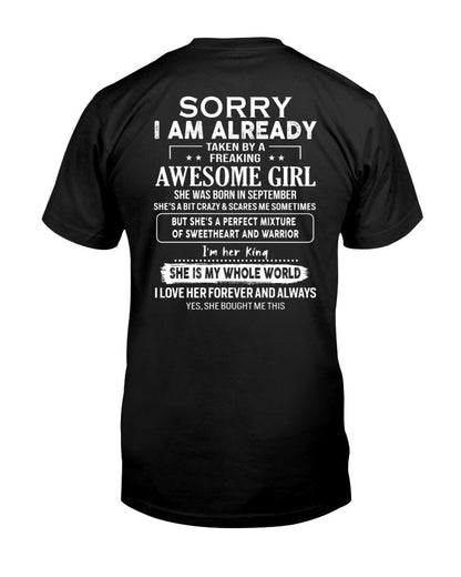 September - Awesome girl - Perfect gift for your boyfriend - (SKU04-86-09) - From Wife TRNN09