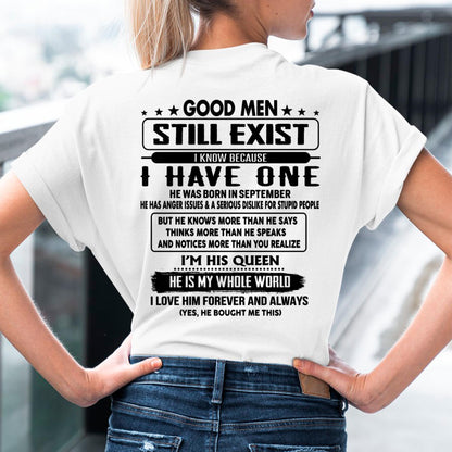 September - Good men Still Exist - gift for your girlfriend, wife from Husband - TRNN09 (SKU-GMSAU-09)