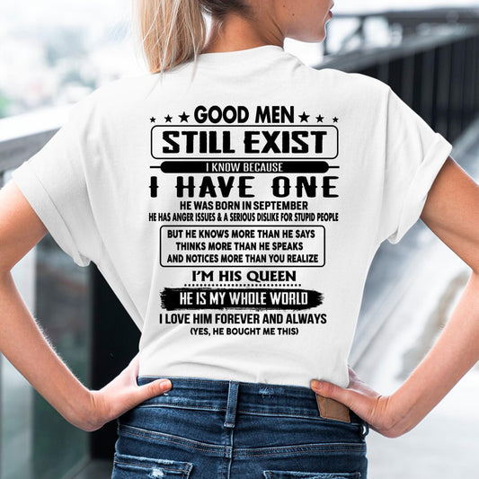 September - Good men Still Exist - gift for your girlfriend, wife from Husband - TRNN09 (SKU-GMSAU-09)