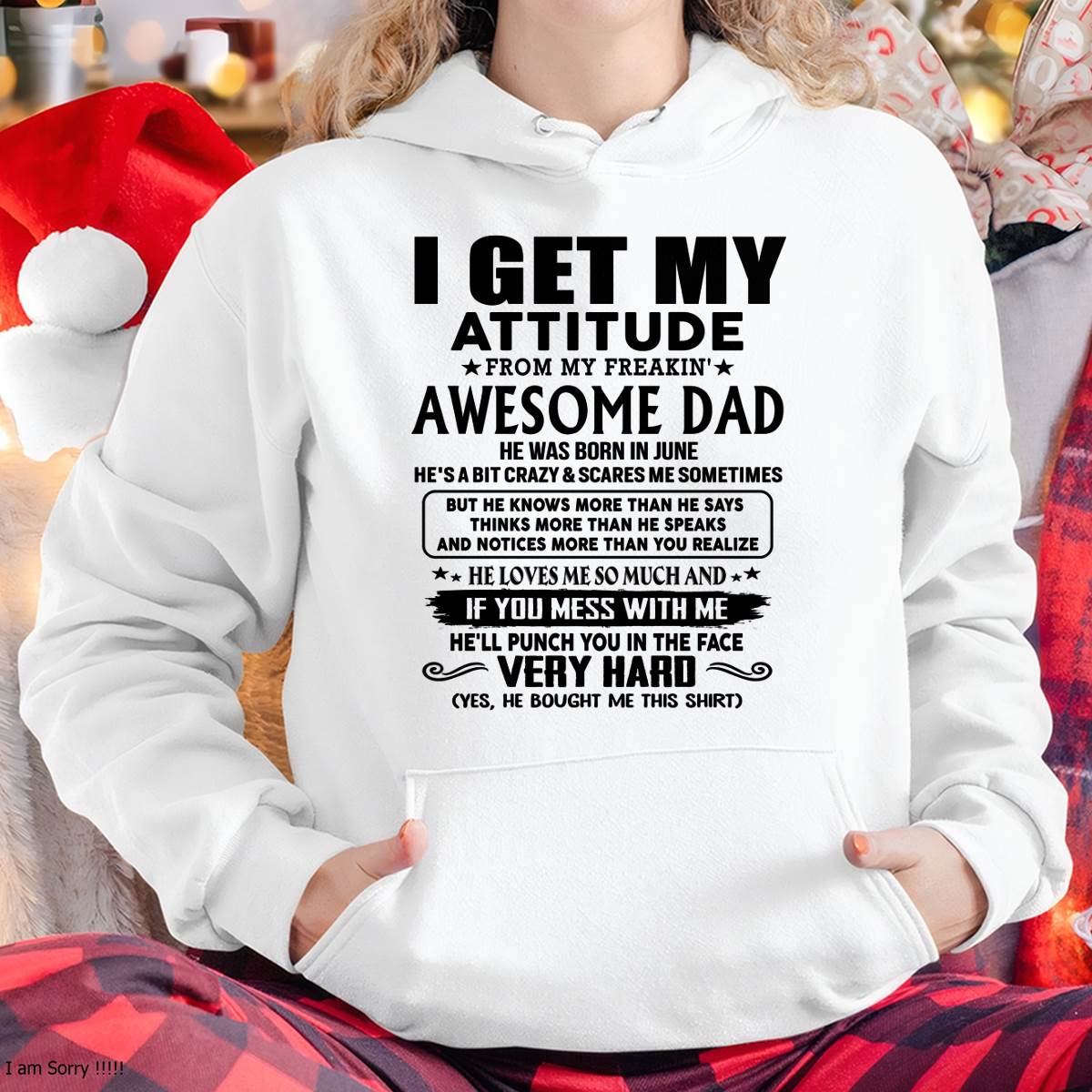 June - Thanks Dad - I GET MY ATTITUDE FROM MY FREAKIN' AWESOME DAD - Gift for Son and Daughter From Dad - TRNN06 (SKU-TDD-CU-06)