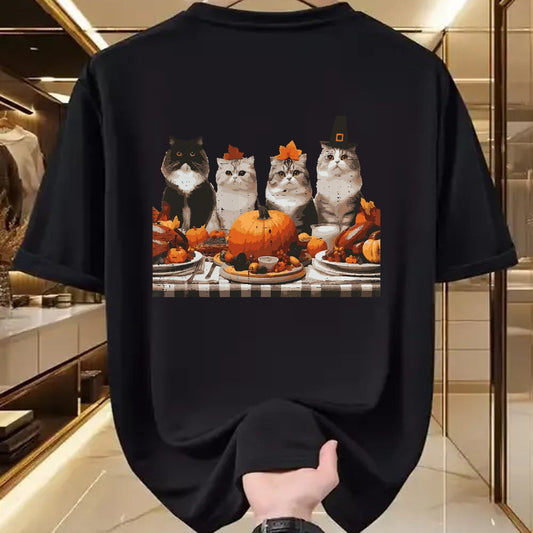 Best Thanksgiving Family Shirt , Funny Thanksgiving UnisexT-Shirt/Hoodie/Sweatshirt HLT00 - Thanksgiving Cats Dinner Feast Vintage Fall Men Women Kids T-Shirt