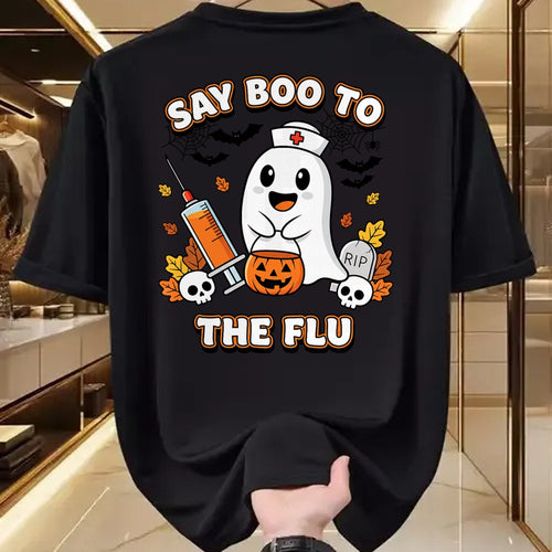 Best Doctor Shirt, Funny Doctor UnisexT-Shirt/Hoodie/Sweatshirt HLT00 - Doctor Say Boo to The Flu Halloween Vaccine Squad T-Shirt
