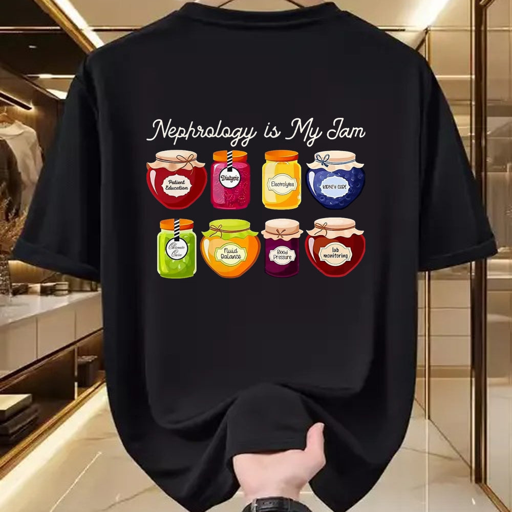Best Doctor Shirt, Funny Doctor UnisexT-Shirt/Hoodie/Sweatshirt HLT00 - Nephrology is My Jam Kidney Doctor Renal Care Nurse RN LPN T-Shirt, Men, Black, 3X-Large