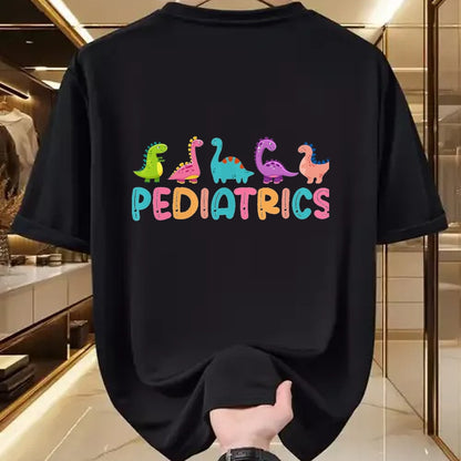 Best Doctor Shirt, Funny Doctor UnisexT-Shirt/Hoodie/Sweatshirt HLT00 - Pediatrics Dinosaurs Peds Nurse Crew Appreciation Pediatric T-Shirt, Men, Black, 3X-Large