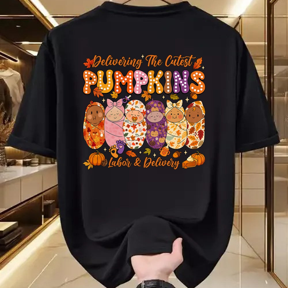 Best Doctor Shirt, Funny Doctor UnisexT-Shirt/Hoodie/Sweatshirt HLT00 - Delivering The Cutest Pumpkins Labor and Delivery Nurse Fall T-Shirt