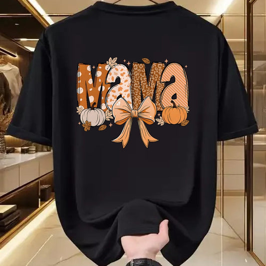 Best Thanksgiving Family Shirt , Funny Thanksgiving UnisexT-Shirt/Hoodie/Sweatshirt HLT00 - Retro Mama Coquette Bows Leopard Mom Fall Thanksgiving Women T-Shirt