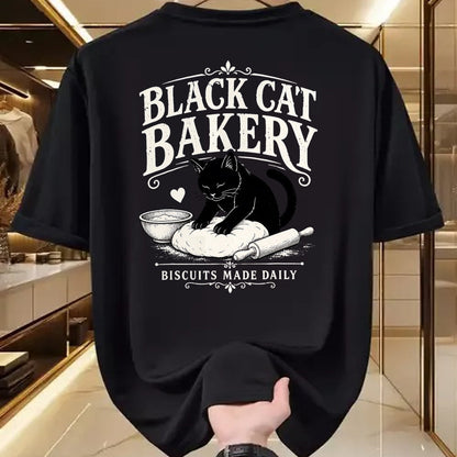 Cat Love Shirt, Funny Cat Lover Gift UnisexT-Shirt/Hoodie/Sweatshirt HLT00 - Black Cat Bakery Biscuits Made Daily Cat Lover Art T-Shirt