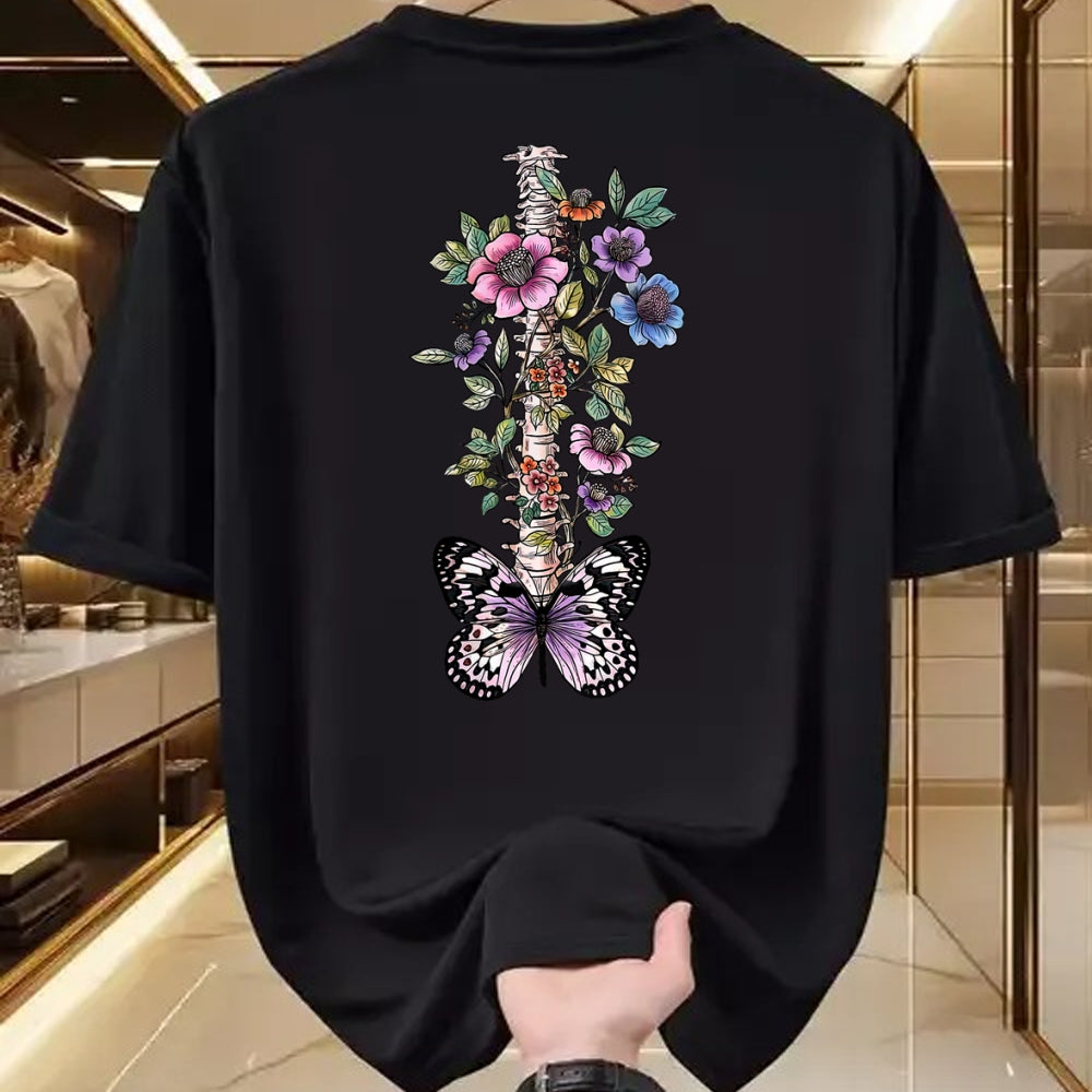 Best Doctor Shirt, Funny Doctor UnisexT-Shirt/Hoodie/Sweatshirt HLT00 - Floral Skeleton Butterfly Spine Chiropractor Chiropractic T-Shirt
