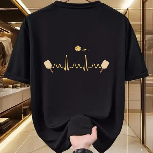 Funny Pickleball Shirt, Pickleball Lover Unisex T-Shirt/Hoodie/Sweatshirt HLT00 - Funny Heartbeat Pickleball Player EKG Woman Men Kids Long Sleeve T-Shirt