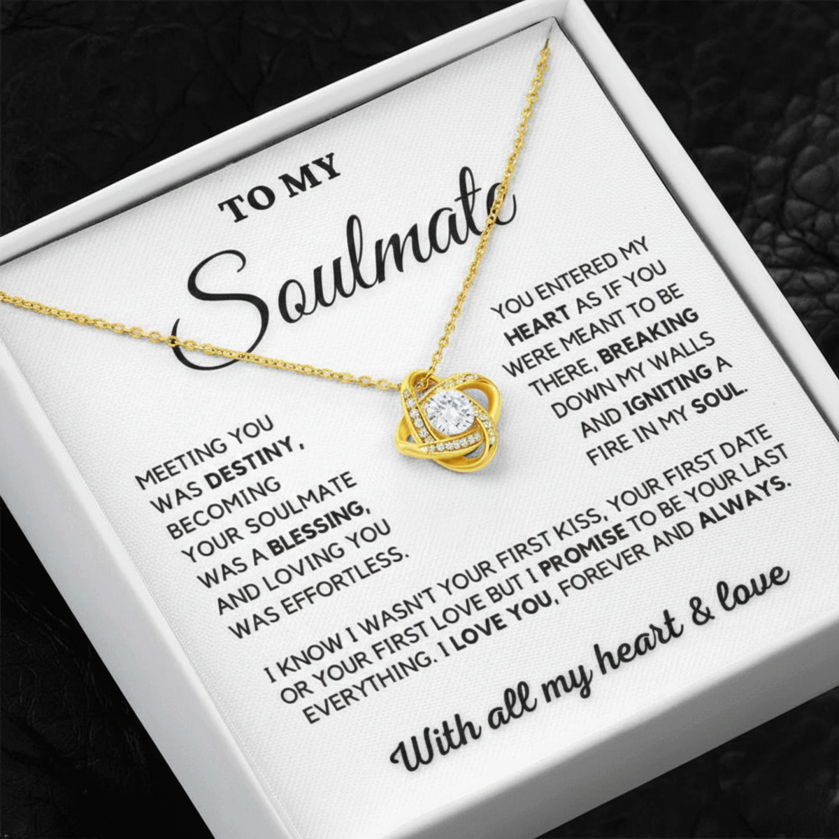 Gift To My Wife From Husband - Premium Love Knot Necklace