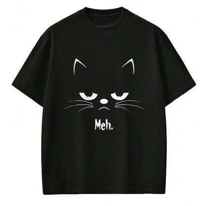 Cat Love Shirt, Funny Cat Lover Gift UnisexT-Shirt/Hoodie/Sweatshirt HLT00 - Sarcastic Funny Angry Cat Meh Halloween Costume T-Shirt, Men, Black, XX-Large