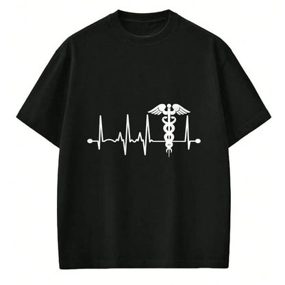 Best Doctor Shirt, Funny Doctor UnisexT-Shirt/Hoodie/Sweatshirt HLT00 - Heartbeat Caduceus For Women Men Nurse Physician Doctor Long Sleeve T-Shirt