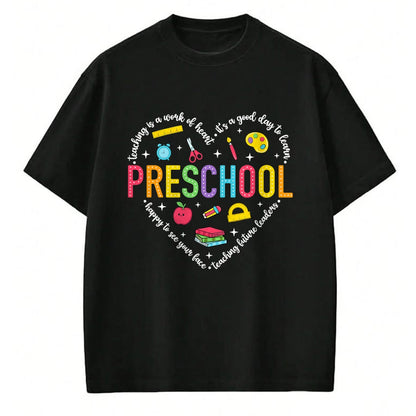 Best Teacher Shirt, Funny Teacher UnisexT-Shirt/Hoodie/Sweatshirt HLT00 - Preschool Teacher Pre-K Heart First Day of Preschool Kids T-Shirt (1)