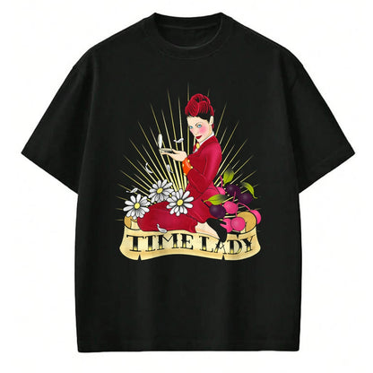 Best Doctor Shirt, Funny Doctor UnisexT-Shirt/Hoodie/Sweatshirt HLT00 - Doctor Who Rockabilly Missy Time Lady Vintage TimeTravel Fan T-Shirt - Women_s Unisex-Adults Black C