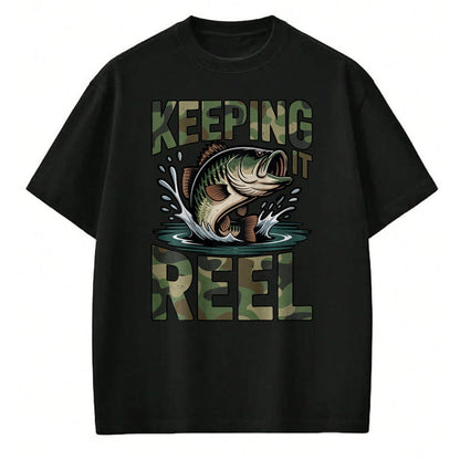 Funny Fishing Shirt, Gift For Fishing Lover Unisex T-Shirt/Hoodie/Sweatshirt HLT00 - Youth Camo Fishing Bass Fish Keeping It Reel Funny Fishing T-Shirt