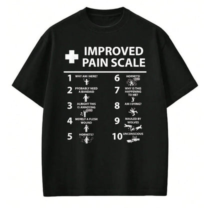 Best Doctor Shirt, Funny Doctor UnisexT-Shirt/Hoodie/Sweatshirt HLT00 - Improved Pain Scale Healthcare Nurse Pain Level Chart Doctor T-Shirt, Men, Black, 3X-Large