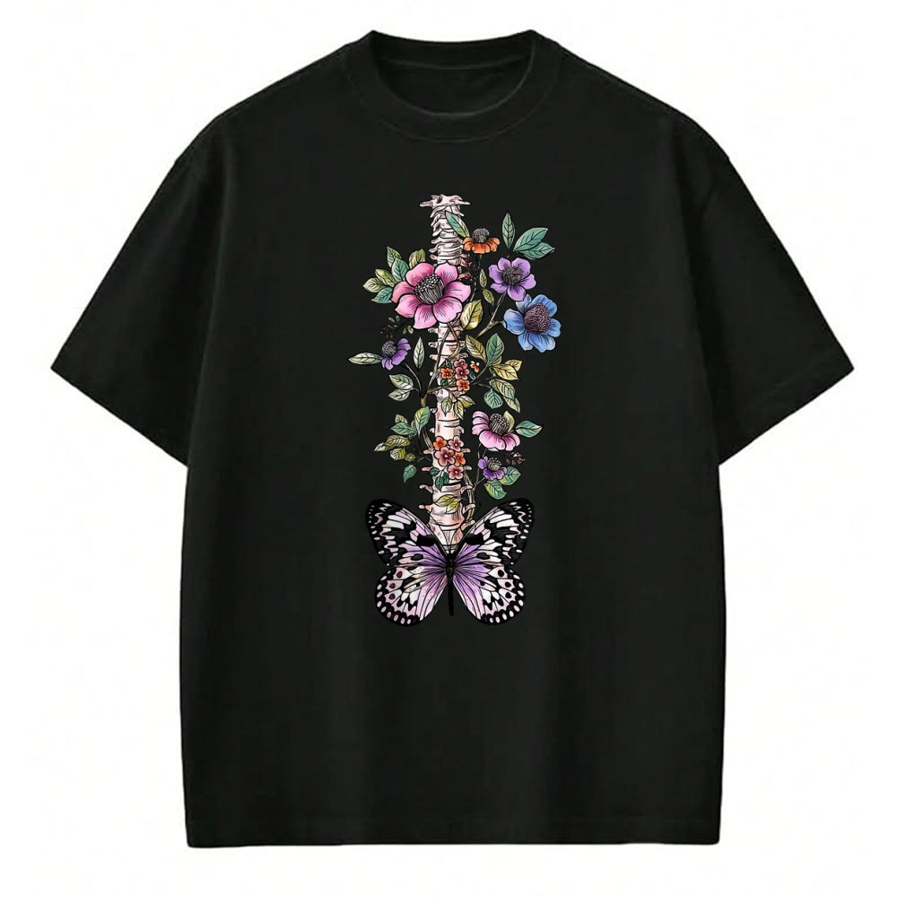 Best Doctor Shirt, Funny Doctor UnisexT-Shirt/Hoodie/Sweatshirt HLT00 - Floral Skeleton Butterfly Spine Chiropractor Chiropractic T-Shirt