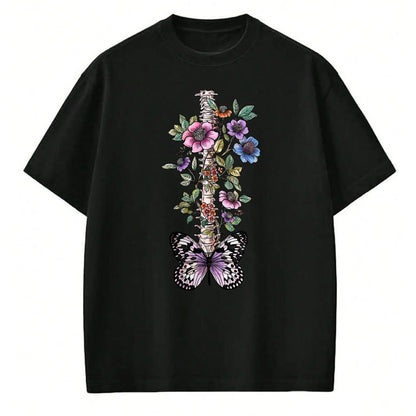 Best Doctor Shirt, Funny Doctor UnisexT-Shirt/Hoodie/Sweatshirt HLT00 - Floral Skeleton Butterfly Spine Chiropractor Chiropractic T-Shirt