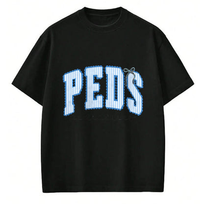 Best Doctor Shirt, Funny Doctor UnisexT-Shirt/Hoodie/Sweatshirt HLT00 - Pediatric Nurse PEDS Blue Striped PEDS MA Er ICU Doctor T-Shirt