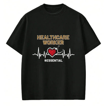 Best Doctor Shirt, Funny Doctor UnisexT-Shirt/Hoodie/Sweatshirt HLT00 - Healthcare Worker Essential Heartbeat Nursing Leopard T-Shirt