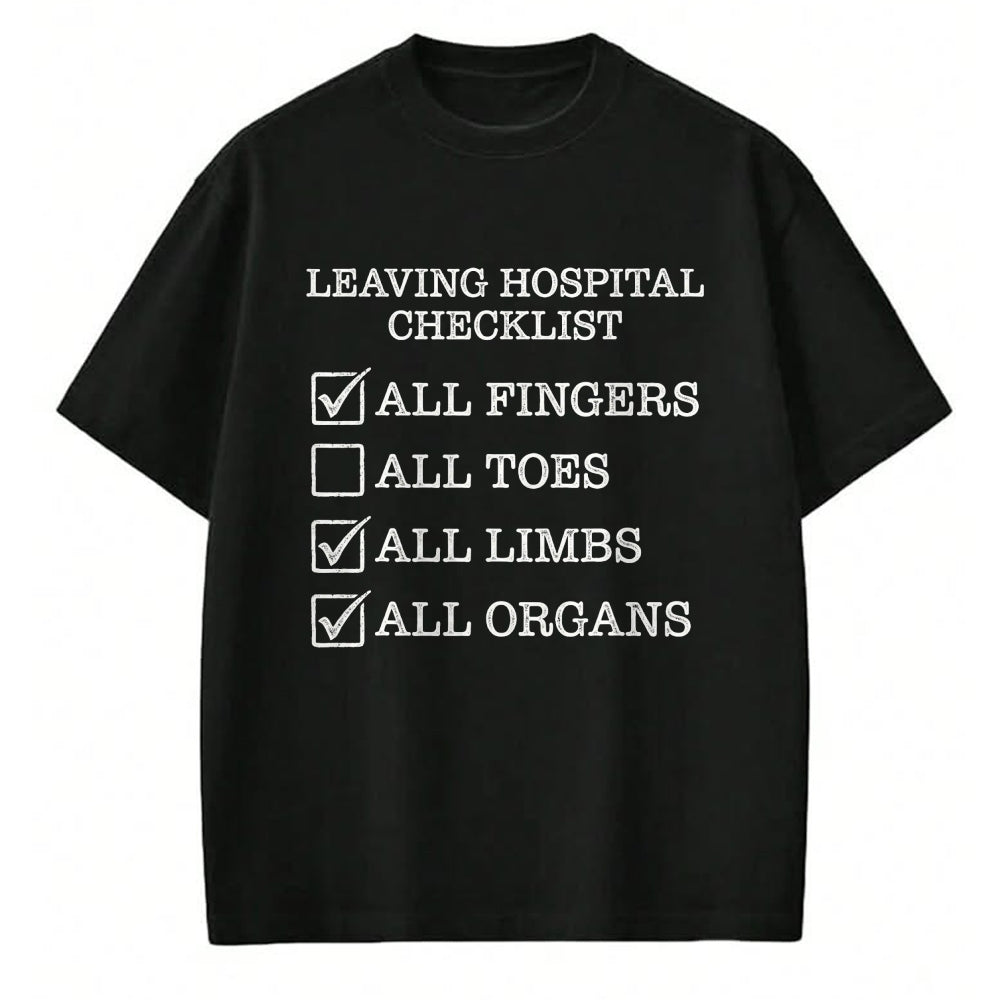 Best Doctor Shirt, Funny Doctor UnisexT-Shirt/Hoodie/Sweatshirt HLT00 - Leaving Hospital Checklist All Fingers Funny Nurse Doctor T-Shirt