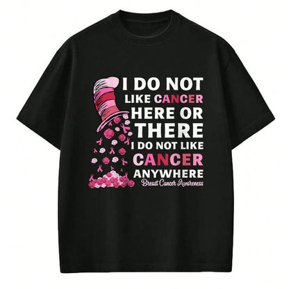 Best Doctor Shirt, Funny Doctor UnisexT-Shirt/Hoodie/Sweatshirt HLT00 - Breast Cancer Awareness Tee I Do Not Like Cancer Here Or There I Do Not Like Cancer Women's Black Mo