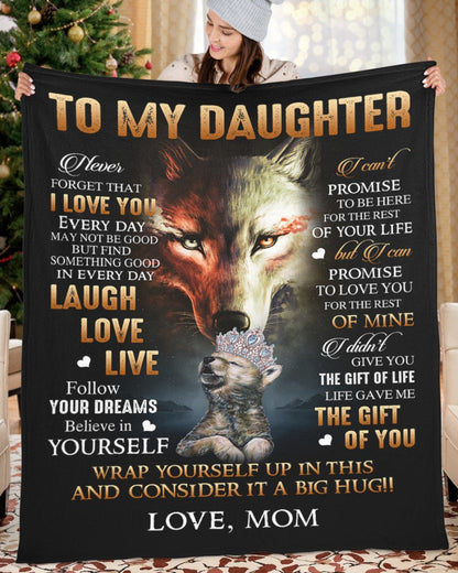 To My Daughter - From Mom - Blanket
