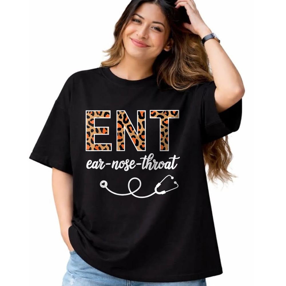 Best Doctor Shirt, Funny Doctor UnisexT-Shirt/Hoodie/Sweatshirt HLT00 - Otolaryngology Otolaryngologist Leopard Ear Nose Throat ENT T-Shirt