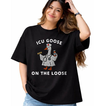 Best Doctor Shirt, Funny Doctor UnisexT-Shirt/Hoodie/Sweatshirt HLT00 - ICU Goose On The Loose Funny ICU Nurse Goose Design T-Shirt