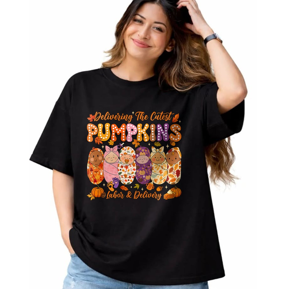 Best Doctor Shirt, Funny Doctor UnisexT-Shirt/Hoodie/Sweatshirt HLT00 - Delivering The Cutest Pumpkins Labor and Delivery Nurse Fall T-Shirt
