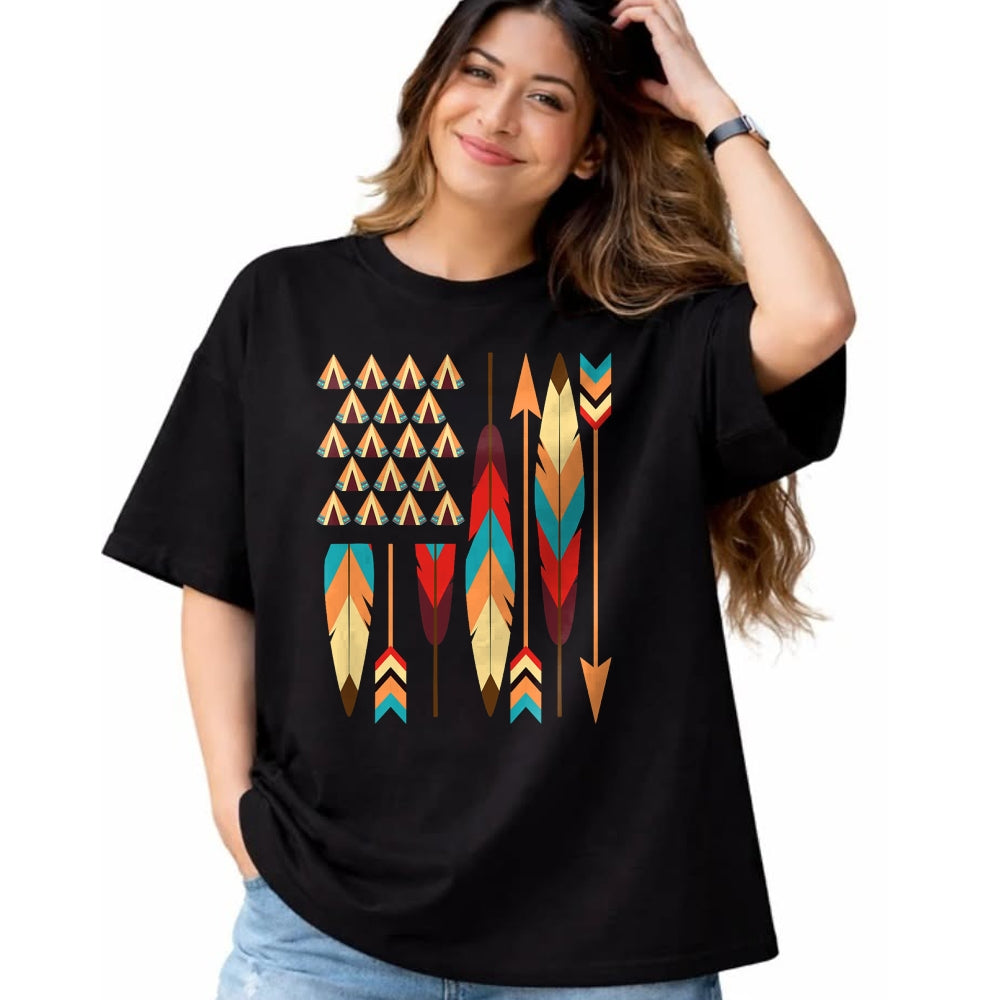 Native American T-Shirts, Vintage Native American Unisex T-Shirt/Hoodie/Sweatshirt HLT00 - Native American Pride USA Flag