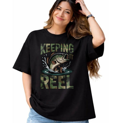 Funny Fishing Shirt, Gift For Fishing Lover Unisex T-Shirt/Hoodie/Sweatshirt HLT00 - Youth Camo Fishing Bass Fish Keeping It Reel Funny Fishing T-Shirt