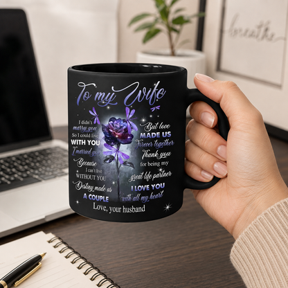 TO WIFE MUG - I LOVE YOU WITH ALL MY HEART - GIFT FROM HUSBAND (SKU2608-05)