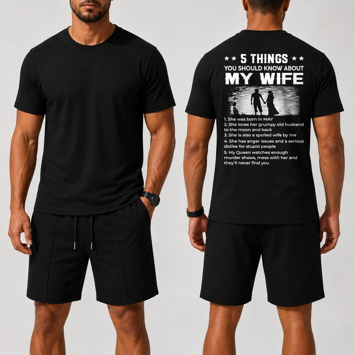 MAY - 5 THING YOU SHOULD KNOW ABOUT MY WIFE - Waffle casual suit I GIFT FOR HUSBAND FROM WIFE - A09-739 I TRNN05 (SKU2607-142-05)
