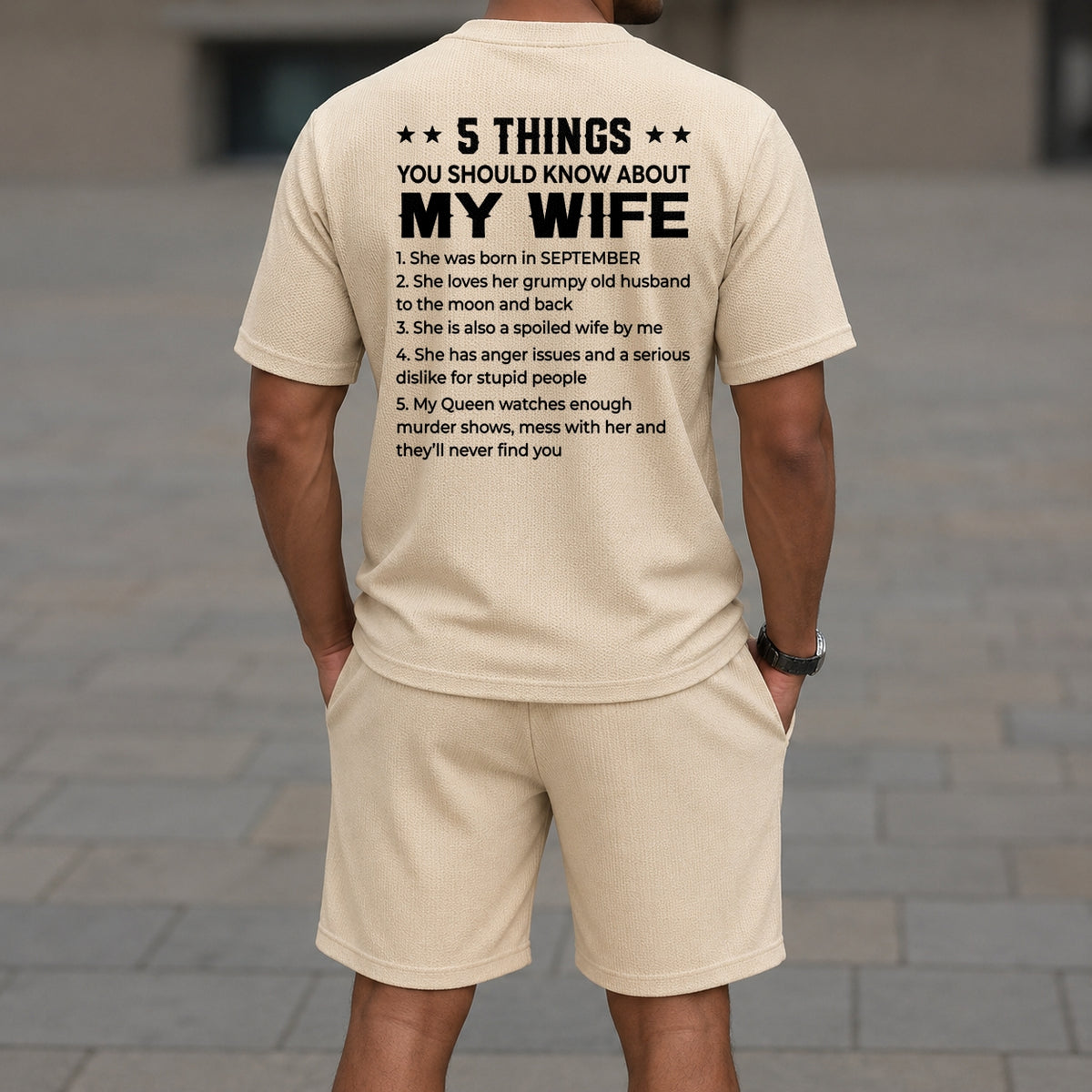 SEPTEMBER - 5 THING YOU SHOULD KNOW ABOUT MY WIFE - Waffle casual suit I GIFT FOR HUSBAND FROM WIFE - A09-739 I TRNN09 (SKU2607-141-09)