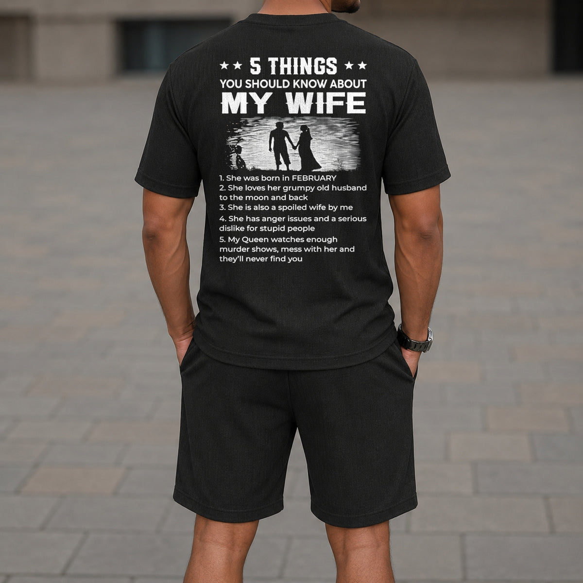 FEBRUARY - 5 THING YOU SHOULD KNOW ABOUT MY WIFE - Waffle casual suit I GIFT FOR HUSBAND FROM WIFE - A09-739 I TRNN02 (SKU2607-142-02)