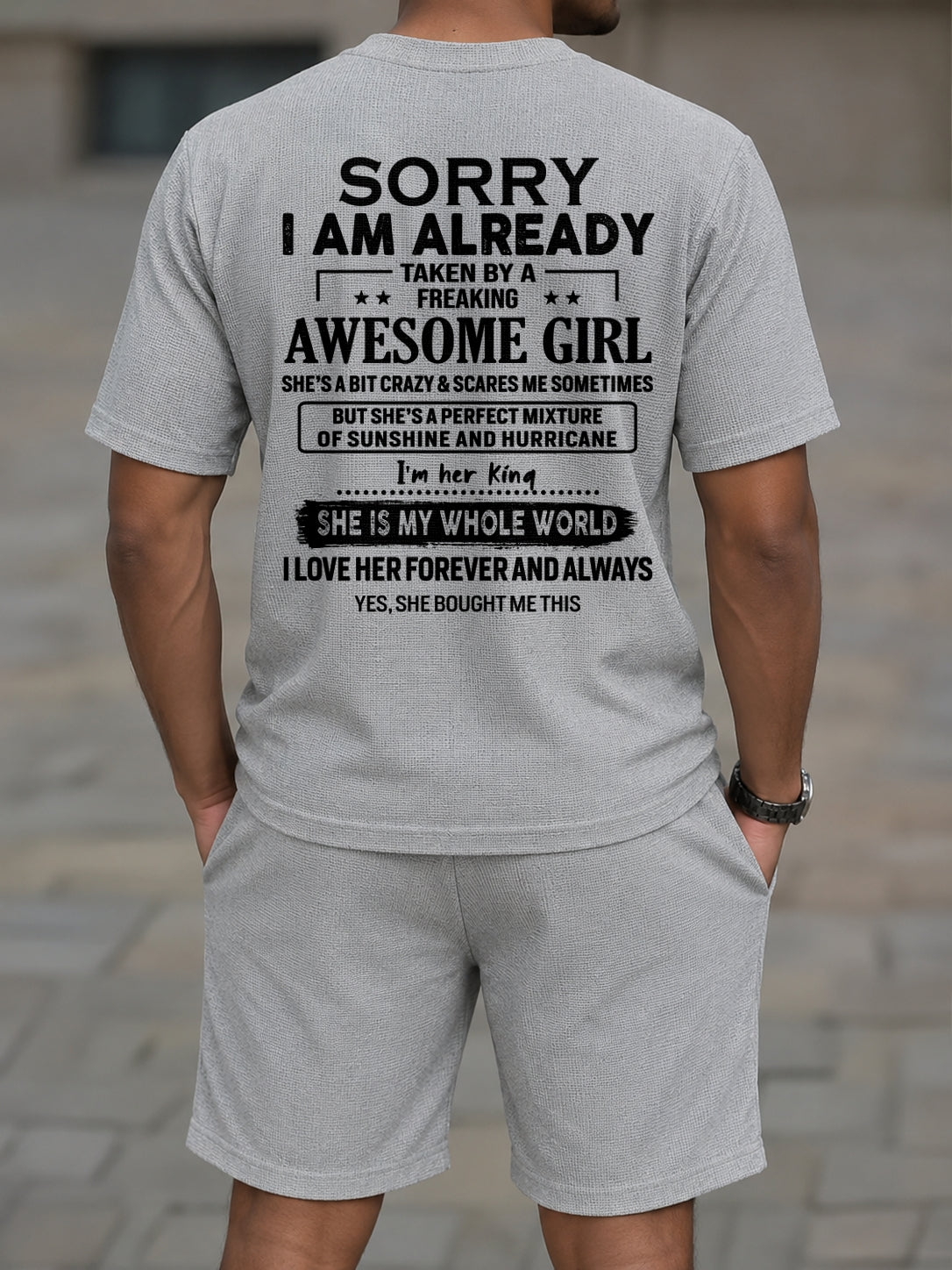 SORRY I AM ALREADY TAKEN BY FREAKING AWESOME WIFE - Waffle casual suit I GIFT FOR HUSBAND FROM WIFE - A09-739 I TRNN00 (SKU2607-76-00)