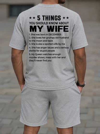 DECEMBER - 5 THING YOU SHOULD KNOW ABOUT MY WIFE - Waffle casual suit I GIFT FOR HUSBAND FROM WIFE - A09-739 I TRNN12 (SKU2607-141-12)