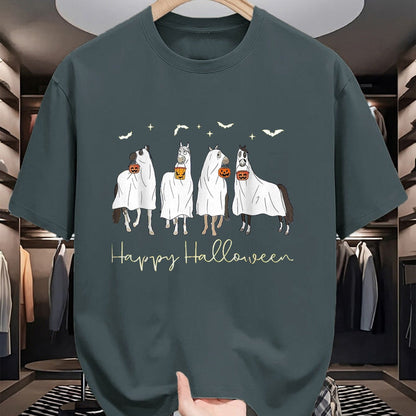 Best Horse Lover Shirt , Funny Horse UnisexT-Shirt/Hoodie/Sweatshirt HLT00 - Happy Halloween Horse Ghost T-Shirt, Women, Black, Medium